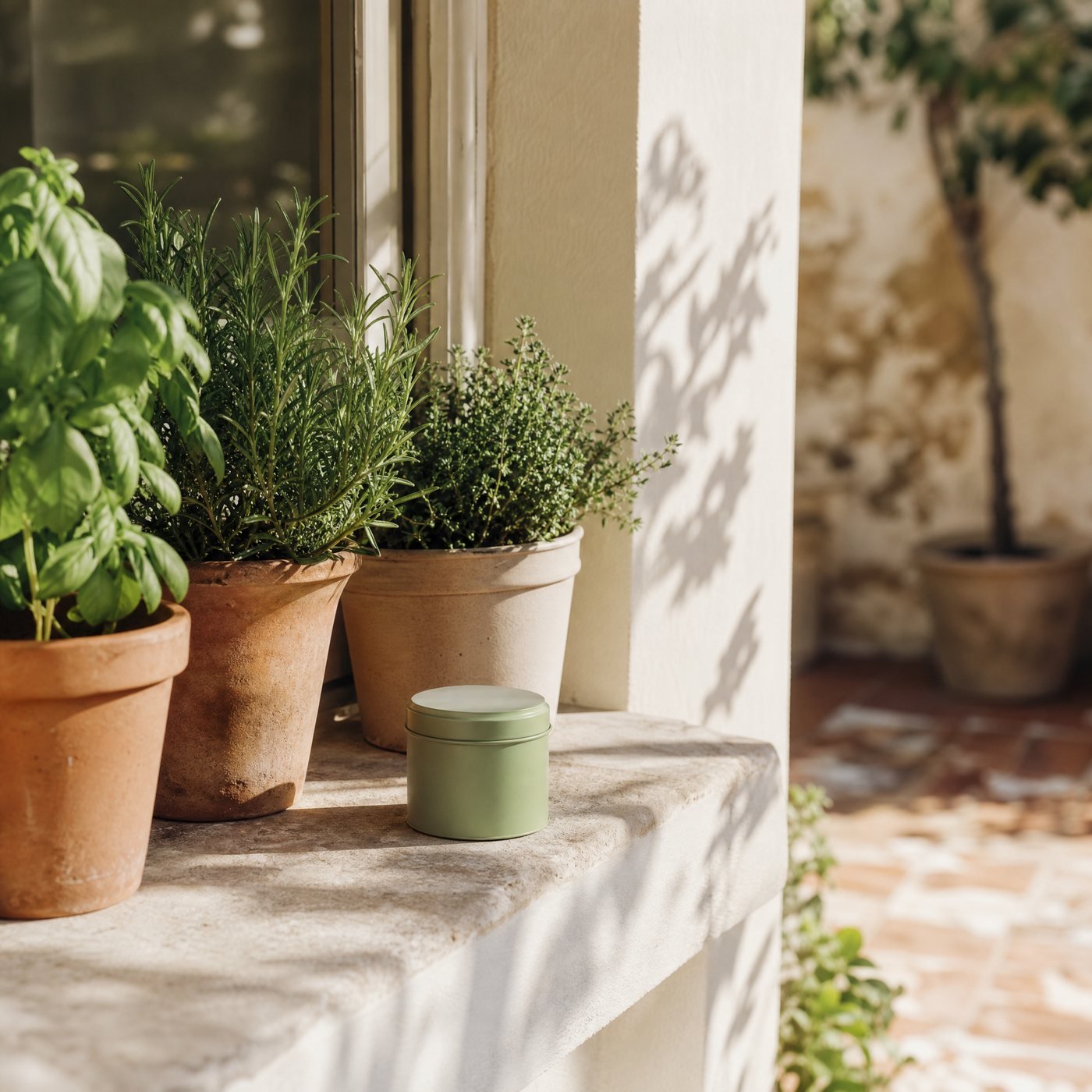 Slim-spout Watering Can, 1.5 L — a sunny window sill with this small can beside pots of herbs